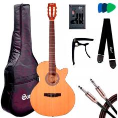 Violão Nylon Aço 6 Cordas Cort CEC1 OP + Kit Acessórios
