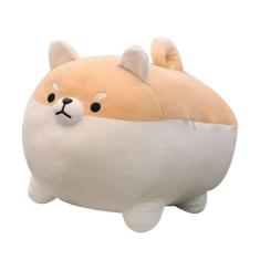 Almofada de pelúcia OUKEYI Shiba Inu para cães 40 cm marrom para crianças