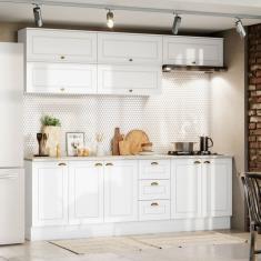 Cozinha Completa Americana 10 Portas 3 Gavetas 100% Mdf Branco - Henn