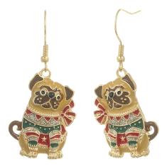 Madison Tyler Brincos femininos de Natal para animais de estimação | Gato fofo | Cães | Pinguins | Ursos | Alpacas | Rena | Porcos | Enfeites de Natal | Brincos de Natal para meninas, Zinco, Strass