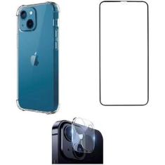 Kit Capa Capinha Transparente + Película 3D Vidro + Película Câmera Tr