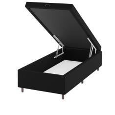 Base Box Bau Solteiro Cairo (43x88x188cm) Preto - Casa Giulia