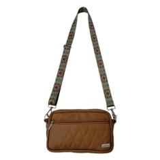 Bolsa Feminina Transversal Couro Legítimo Caramelo  Coutre Bolsas