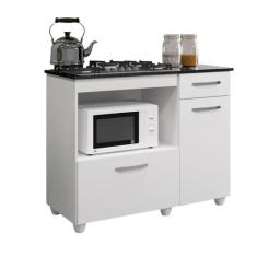 Balcão para Cooktop 5 Bocas 2 Portas 1 Gaveta Violeta Kaiki Móveis, Br