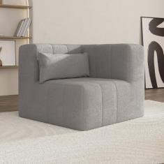 Sofá de Canto Modular de Espuma Easybox Cabecasa Madeiramadeira Cinza Claro