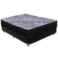 Cama Box e Colchão Airtech Pampa Molas ensacadas Casal Ortobom,  Preto