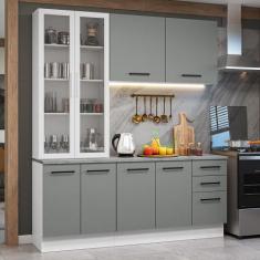 Armário de Cozinha Compacta 190cm com Cristaleira Agata Madesa 01, Bra