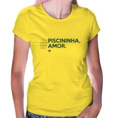 Baby Look Piscininha amor - Foca na Moda, Amarelo, M