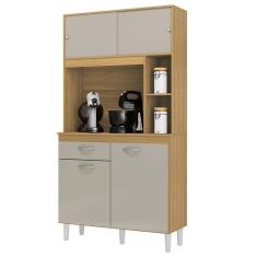 Armário De Cozinha Compacta 90cm Parisi P11 Damasco/off White - Mpozenato