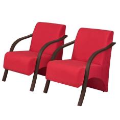 Kit 2 Poltronas Decorativas Vênus 1 Lugar Braço Pé Madeira D Salla Suede