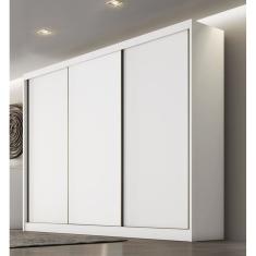 Guarda Roupa Casal 3 Portas 4 Gavetas - Diamond-Branco - Móveis Novo Horizonte