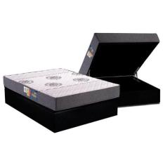 Cama Box Baú Casal: Colchão Espuma Polar D45 Pérola + Base CRC Suede B