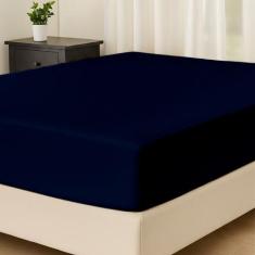 Lençol King Avulso C/ Elástico Percal 180 Fios - RAFALORO, Azul Marinh