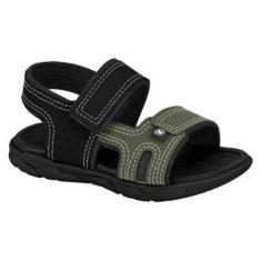 Sandália Infantil Molekinho Papete Napa Cinza/Azul Marinho-Masculino