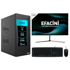 PC Completo eFacini, Intel Core i5, 16GB, RAM SSD Monitor 24 polegadas
