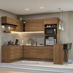 Armário de Cozinha Completa de Canto 489cm Rustic Stella Madesa