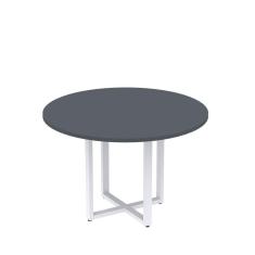 Mesa de Reunião Redonda 100cm Mrr1100p25tub Grafito/Branco