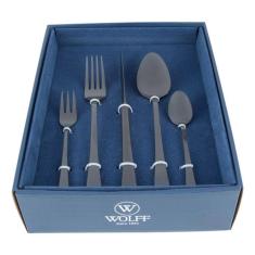 Faqueiro 30 Peças Aço Inox Berna Preto Fosco Wolff