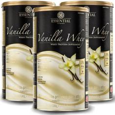 Kit 3 Vanilla Whey Protein 900G - Essential Nutrition