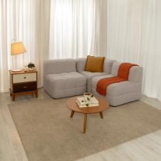 Sofá Guldi Popup com 2 Módulos Centrais e Canto Linho Cru