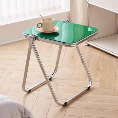 Mesa de centro dobrável, mesa final, mesa lateral de sofá, cadeiras dobráveis ​​empilháveis ​​portátil economiza espaço assento de cadeira de escritório pernas de metal, decoração de bar de