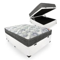 Cama Box Baú Casal + Colchão De Molas Ensacadas Ortobom ISO SuperPocke