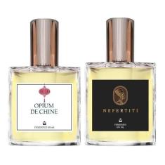 Kit Perfumes Opium Chine + Nefertiti + Brinco 4Mm - Essência Do Brasil