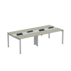 Mesa De Plataforma Dupla Para 4 Pessoas Corporativa 130x120-4p Pdc13-12-4p Nogueira Casablanca-cinza