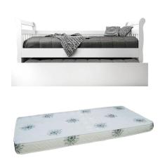 Bicama Babá Júlia Branco Brilho Com 2 Colchões - Carolina