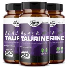 Kit 3 Taurina Black Unilife 60 Cápsulas