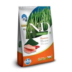N&D Spirulina para Gatos Adultos de Todas as Raças Sabor Tilápia, Spirulina e Goji Berry 7Kg