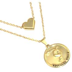 Colar Cordão Duplo Esporte Educação Física Folheado 18k