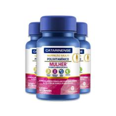 Kit 3 Polivitamínico Mulher Catarinense 60 cápsulas