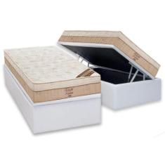 Cama Box Baú Solteiro: Colchão Molas Bonnel Ortobom Nanolastic Elegant