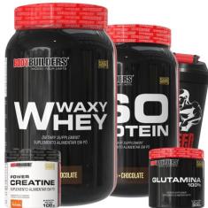 KIT Waxy Whey 2kg + Iso Protein 2kg+ Power Creatina 100g + Glutamina 1