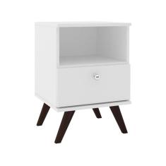Mesa de Cabeceira 1 Gaveta RT 3019 Branco - Movelbento, Branco