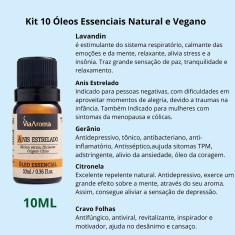 Kit 10 Óleos Essenciais Naturais Via Aroma 10ml Aromaterapia