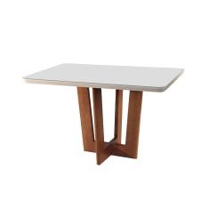 Mesa Patros 120 cm Madeira e Vidro Mobillare - Imbuia/Cinamomo