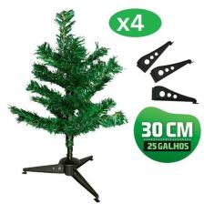 Kit 4 Arvore De Natal Pinheiro 30cm 30 Cm  25 Galhos - Rod