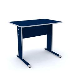 Mesa para Escritório Secretária 92cm Maxxi Pandin Móveis Cinza/Azul