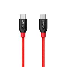 Cabo USB-C para USB-C 2.0, Anker Powerline+, 0.9 metros, 5x mais resistente, Vermelho, Anker, Vermelho