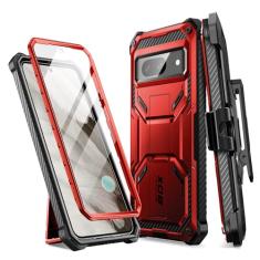 i-Blason Capa Armorbox Series para Google Pixel 8 com suporte e clipe de cinto, capa amortecedora antiderrapante robusta de corpo inteiro com protetor de tela integrado [suporte para identificação de