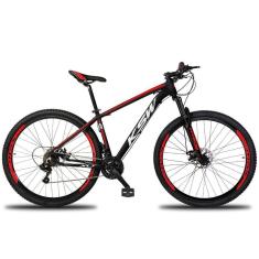 Bicicleta Aro 29 Ksw 24v Tourney Freio Hidraulico Trava E K7 - - 15" Preto-vermelho E Branco