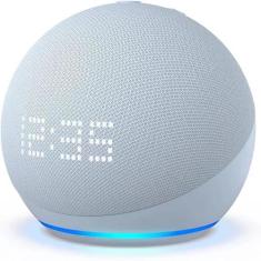 Smart Speaker Amazon Com Alexa E Relógio Echo Dot 5 Geração Azul