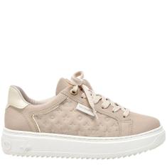 Tênis Feminino Casual Dia a Dia FlatForm Recorte Metalizado Via Marte 055-006