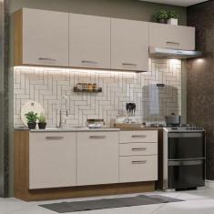 Armário de Cozinha Completa 260cm Rustic/Crema Agata Madesa 02, Rustic