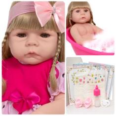 Boneca Reborn Abigail 100% Silicone Fofinha Pode Dar Banho - Cegonha R