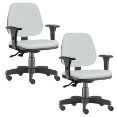 Kit 02 Cadeiras Giratória Job Executiva Ergonômica Escritório Material