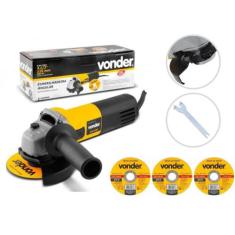 Esmerilhadeira Angular 650w Vonder Eav-650 115mm Com 3 Discos De Corte