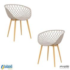 KIT 2 Cadeiras Clarice Várias Cores - Rivatti, Nude